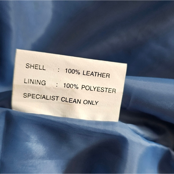 Prince of Leathers vintage blue real leather lined bomber jacket size medium - Picture 14 of 14